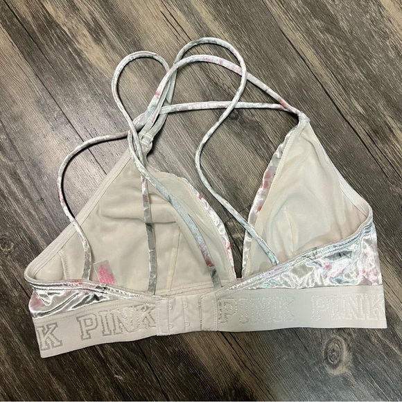 Victoria's Secret Pink Velvet Bra Bralette Y2K Girly Egirl Cute Kawaii Sz Medium - Picture 2 of 3